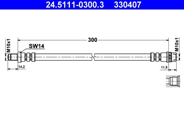 ATE 24.5111-0300.3 Brake Hose
