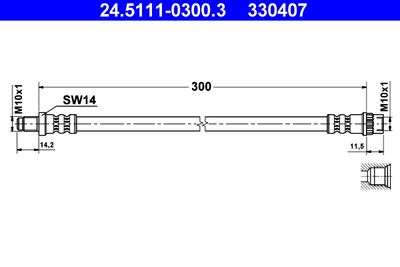 Brake Hose ATE 24.5111-0300.3
