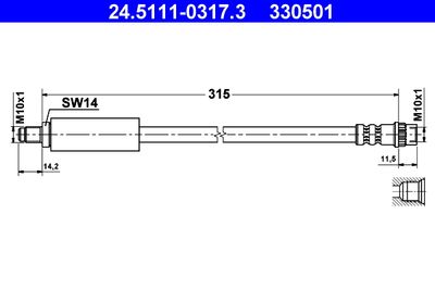 Brake Hose ATE 24.5111-0317.3