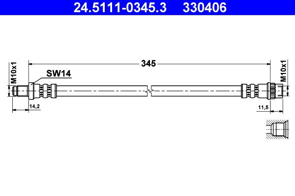 ATE 24.5111-0345.3 Brake Hose