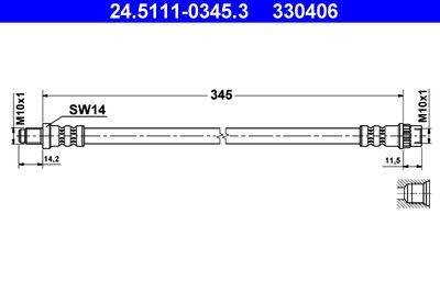 Brake Hose ATE 24.5111-0345.3