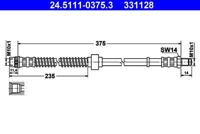 Brake Hose ATE 24.5111-0375.3
