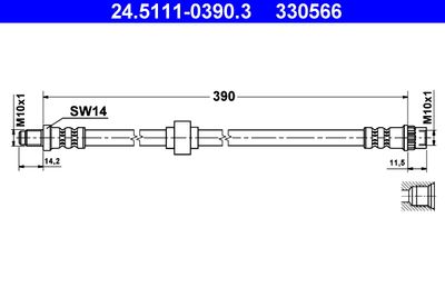 Brake Hose ATE 24.5111-0390.3