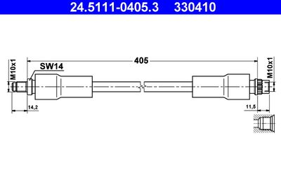 Brake Hose ATE 24.5111-0405.3
