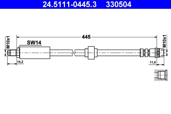 ATE 24.5111-0445.3 Brake Hose