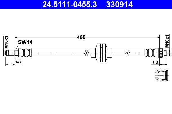 ATE 24.5111-0455.3 Brake Hose