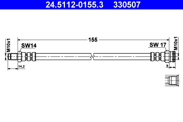 ATE 24.5112-0155.3 Brake Hose