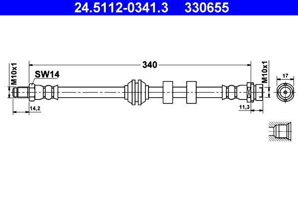 ATE 24.5112-0341.3 Brake Hose