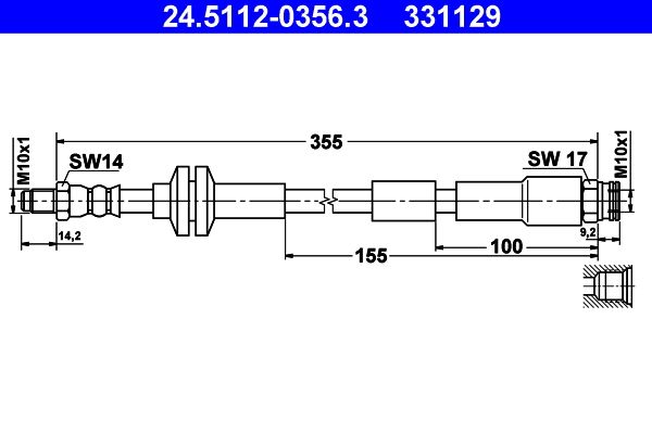 ATE 24.5112-0356.3 Brake Hose