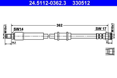 Brake Hose ATE 24.5112-0362.3