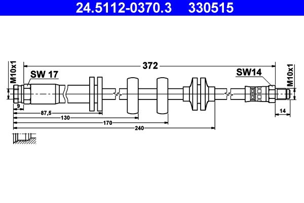 ATE 24.5112-0370.3 Brake Hose