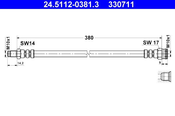 ATE 24.5112-0381.3 Brake Hose