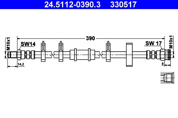 ATE 24.5112-0390.3 Brake Hose
