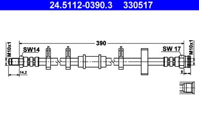 Brake Hose ATE 24.5112-0390.3