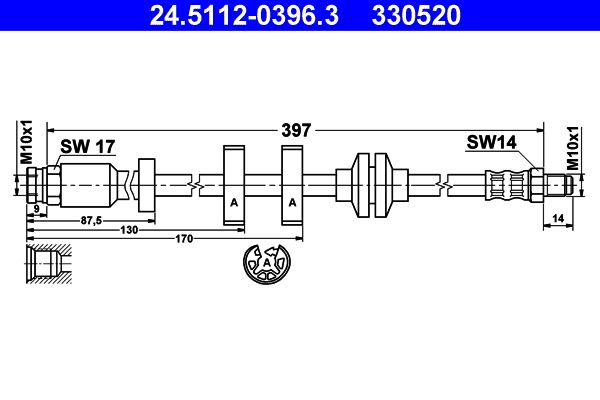 ATE 24.5112-0396.3 Brake Hose