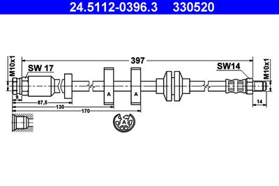 Brake Hose ATE 24.5112-0396.3