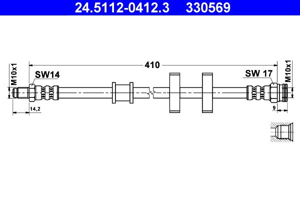 ATE 24.5112-0412.3 Brake Hose