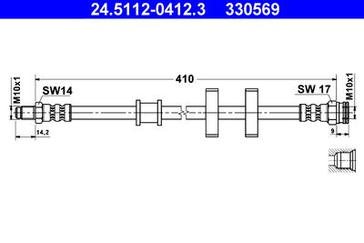 Brake Hose ATE 24.5112-0412.3