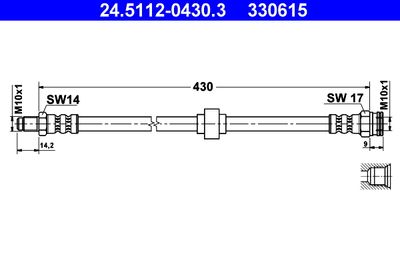 Brake Hose ATE 24.5112-0430.3