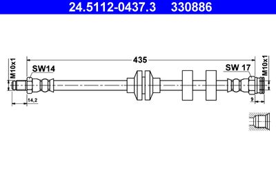 Brake Hose ATE 24.5112-0437.3