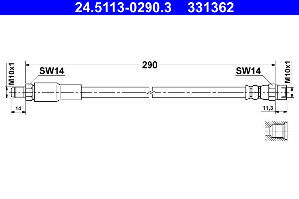 ATE 24.5113-0290.3 Brake Hose