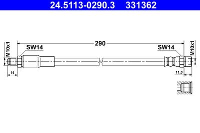 Brake Hose ATE 24.5113-0290.3