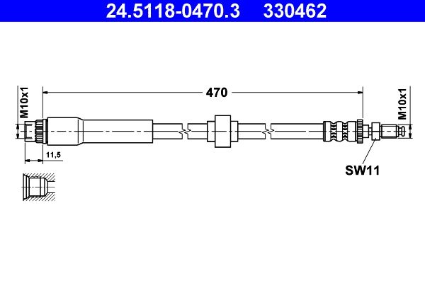 ATE 24.5118-0470.3 Brake Hose