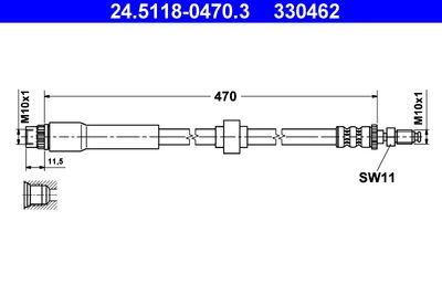 Brake Hose ATE 24.5118-0470.3
