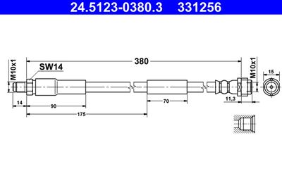 Brake Hose ATE 24.5123-0380.3