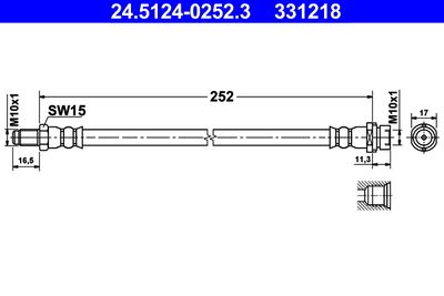 Brake Hose ATE 24.5124-0252.3