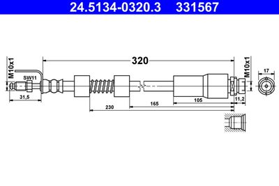 Brake Hose ATE 24.5134-0320.3