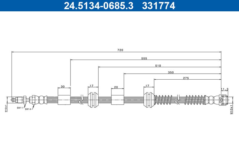 ATE 24.5134-0685.3 Brake Hose