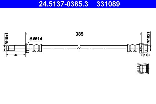 ATE 24.5137-0385.3 Brake Hose