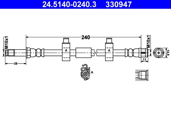ATE 24.5140-0240.3 Brake Hose