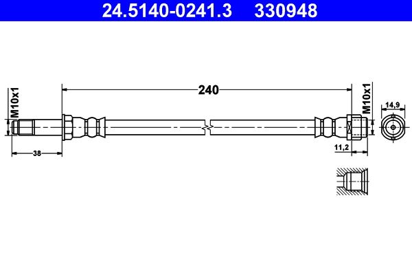 ATE 24.5140-0241.3 Brake Hose