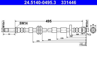 Brake Hose ATE 24.5140-0495.3