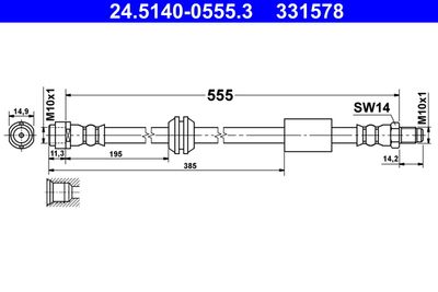 Brake Hose ATE 24.5140-0555.3