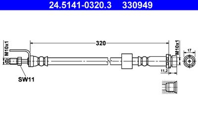 Brake Hose ATE 24.5141-0320.3