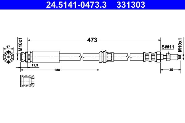 ATE 24.5141-0473.3 Brake Hose