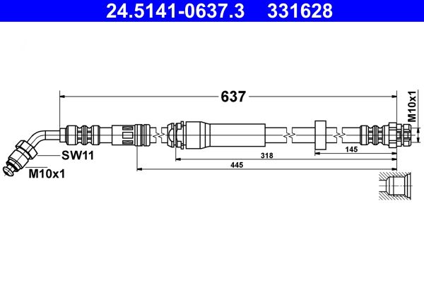 ATE 24.5141-0637.3 Brake Hose