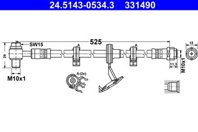 Brake Hose ATE 24.5143-0534.3