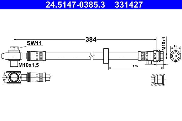 ATE 24.5147-0385.3 Brake Hose