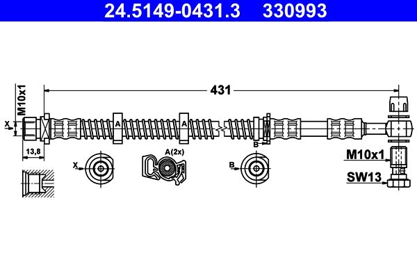 ATE 24.5149-0431.3 Brake Hose