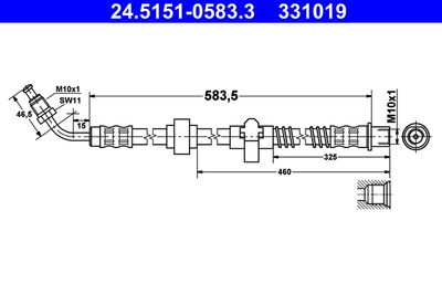 Brake Hose ATE 24.5151-0583.3