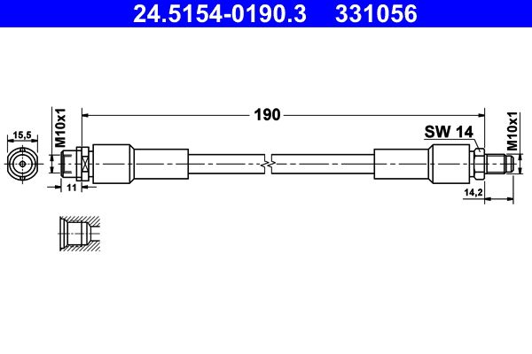 ATE 24.5154-0190.3 Brake Hose