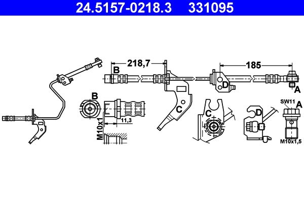 ATE 24.5157-0218.3 Brake Hose