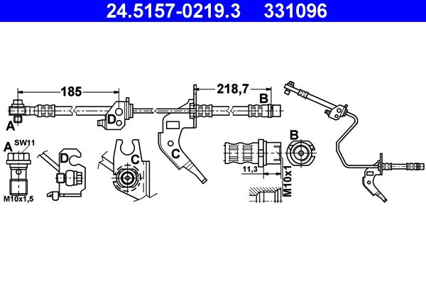 ATE 24.5157-0219.3 Brake Hose