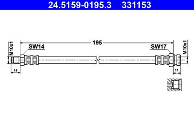 Brake Hose ATE 24.5159-0195.3