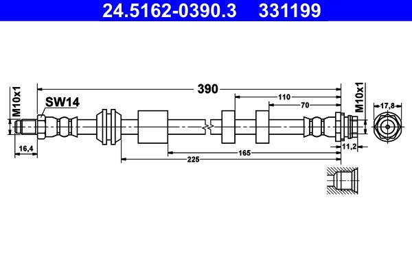 ATE 24.5162-0390.3 Brake Hose