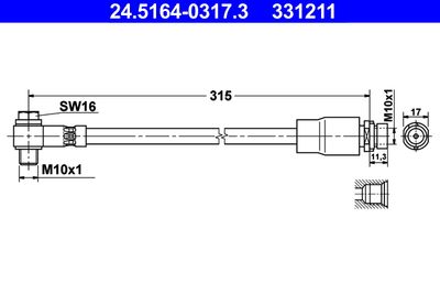 Brake Hose ATE 24.5164-0317.3